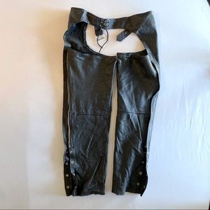 Bikers’ Leather Stuff Genuine black leather motorcycle chaps Size Medium